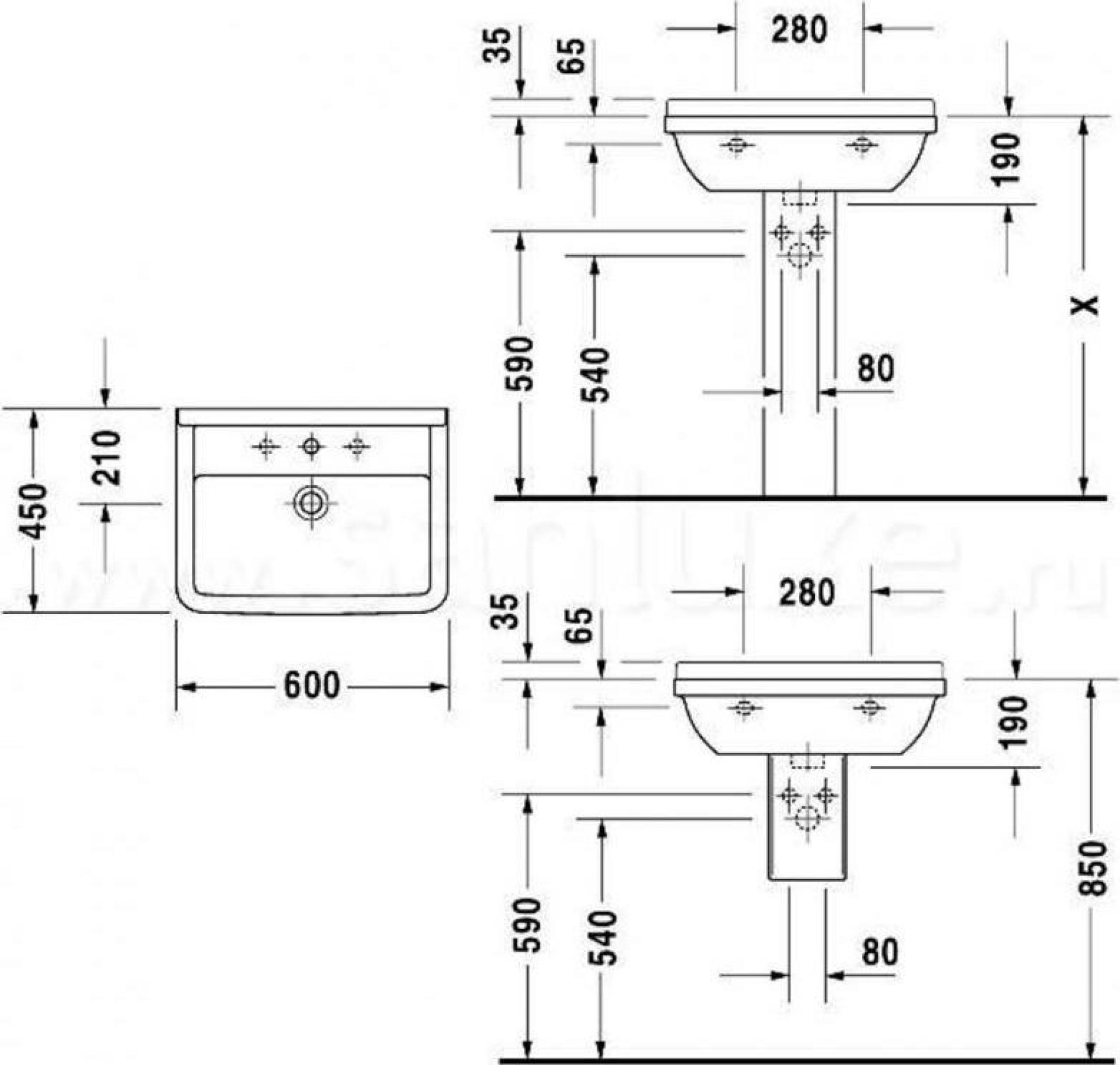 Раковина 60 см Duravit Starck-3 0300600000 - duravit shop