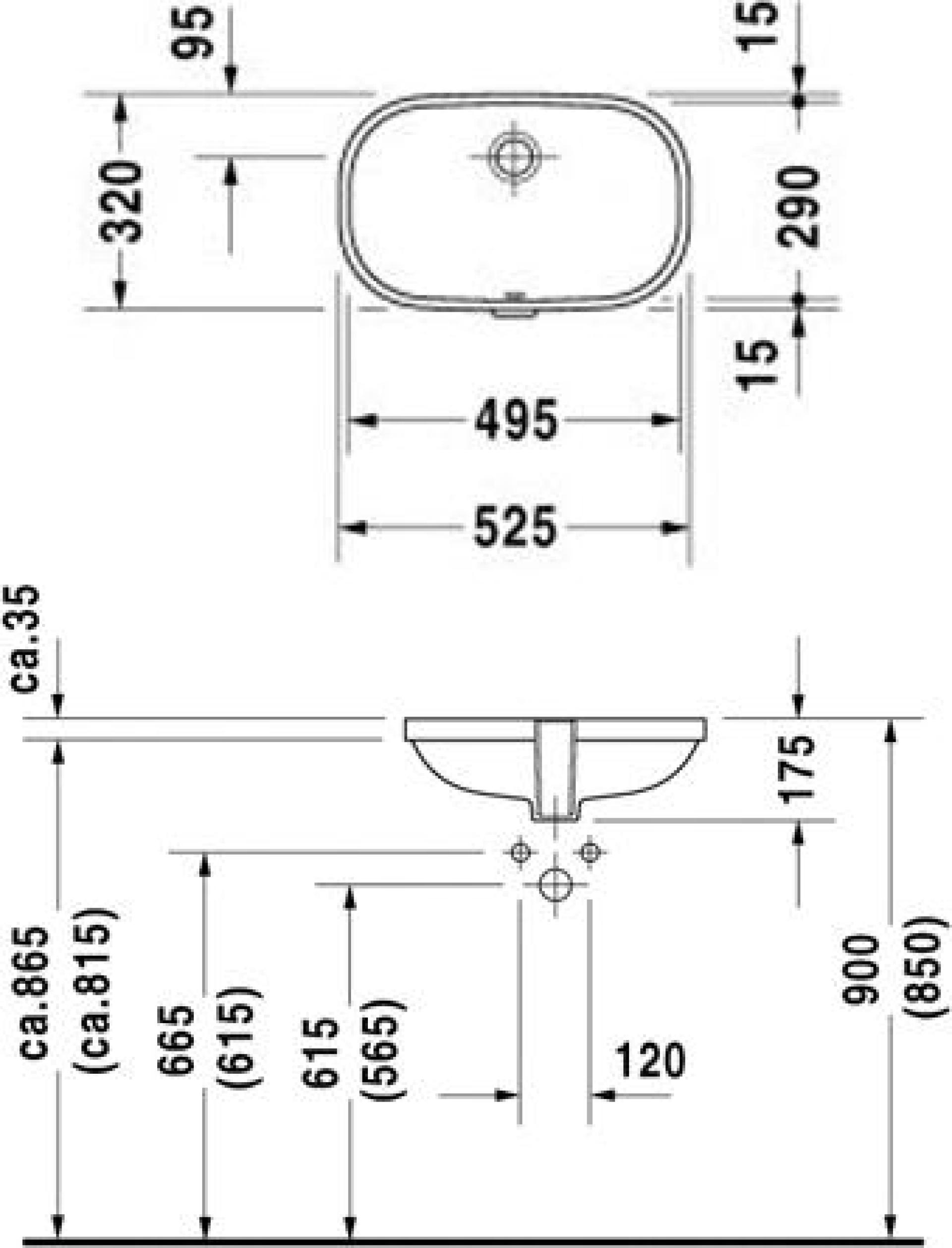 Раковина под столешницу 52 см Duravit D-Code 0338490000 - duravit shop