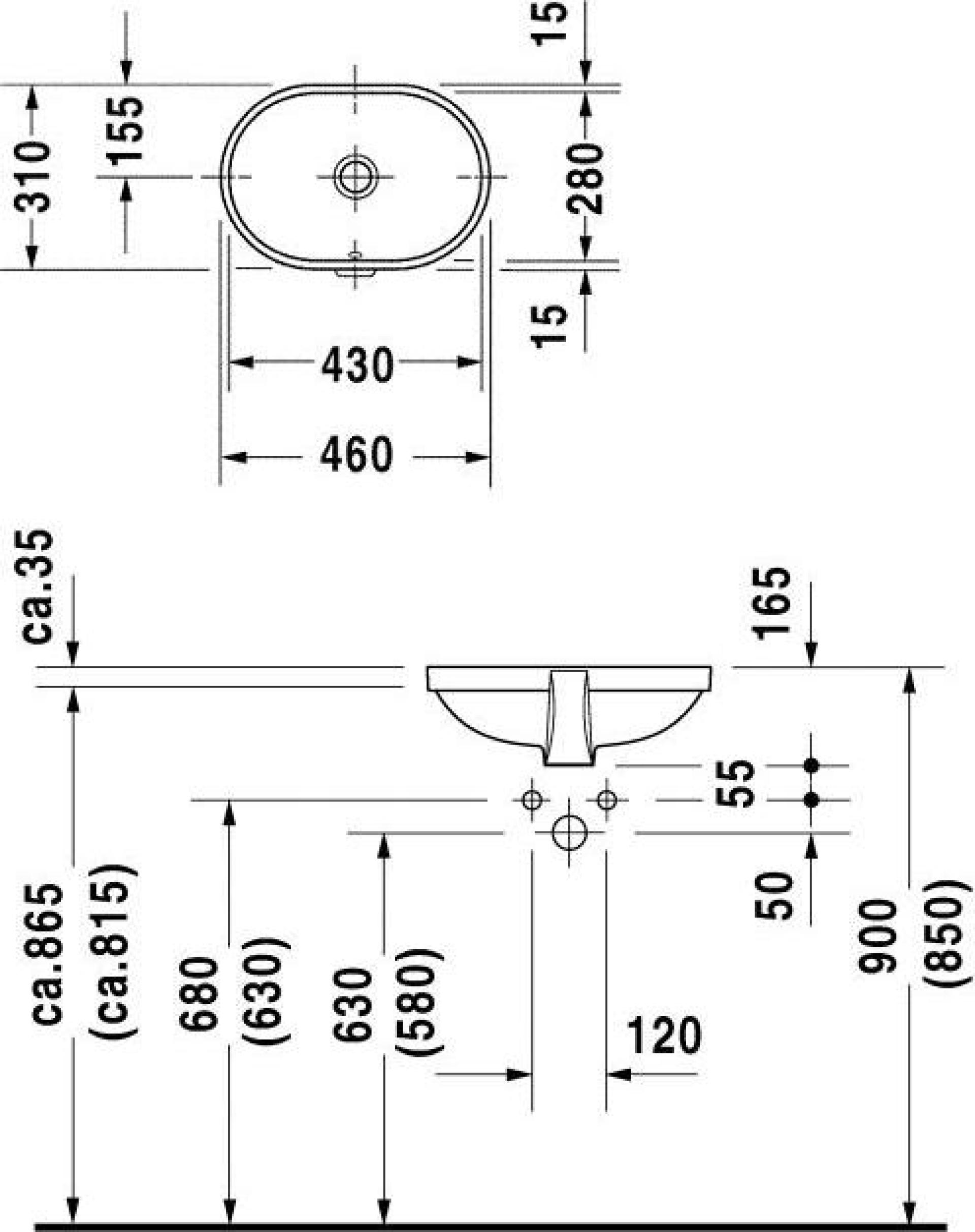 Раковина 46 см Duravit Foster 0336430000 - duravit shop