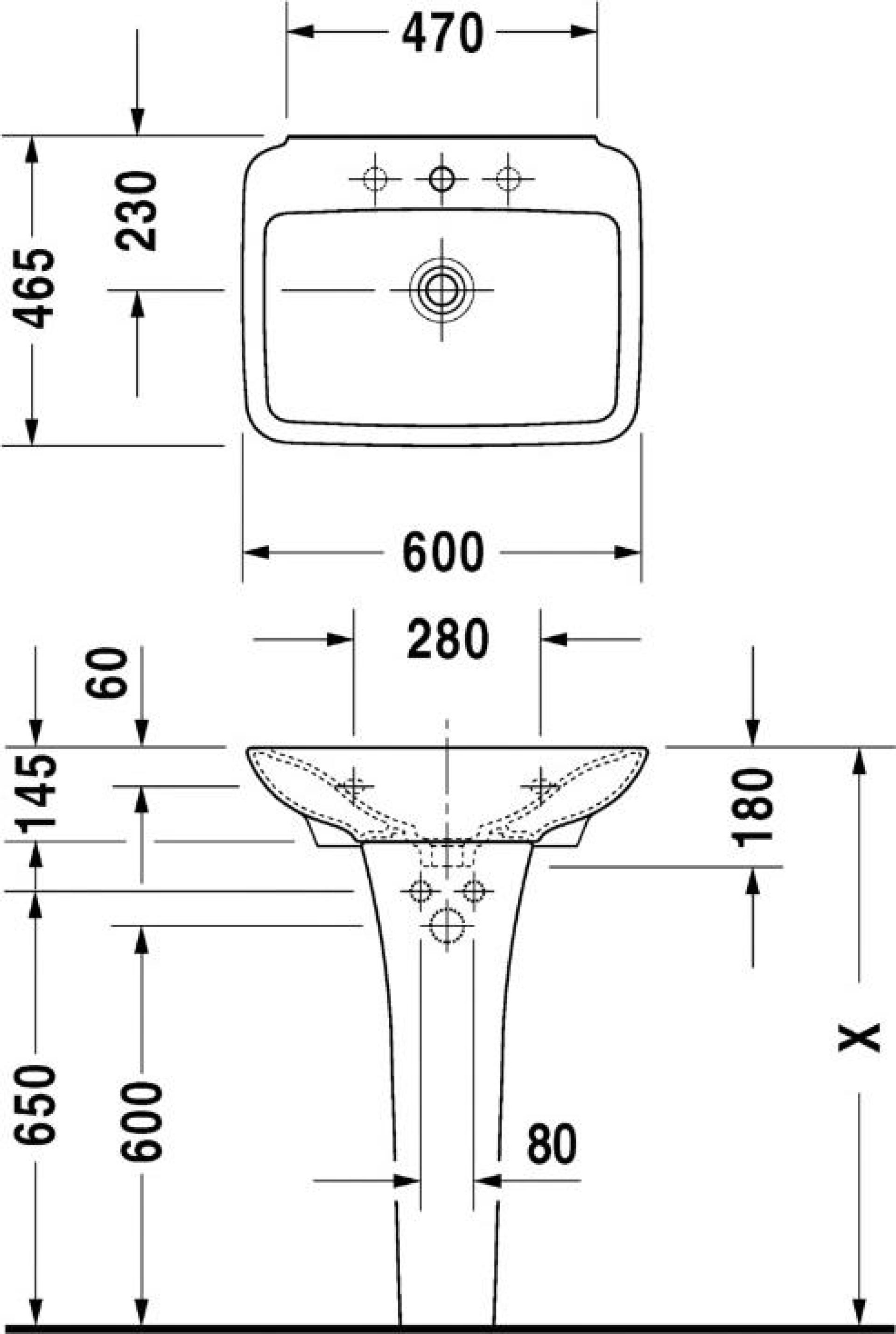 Раковина 60 см Duravit Pura Vida 2701600000 - duravit shop