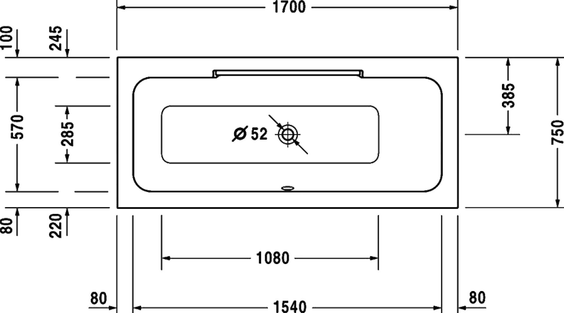 Акриловая ванна 170х75 Duravit DuraStyle 700297000000000 - duravit shop