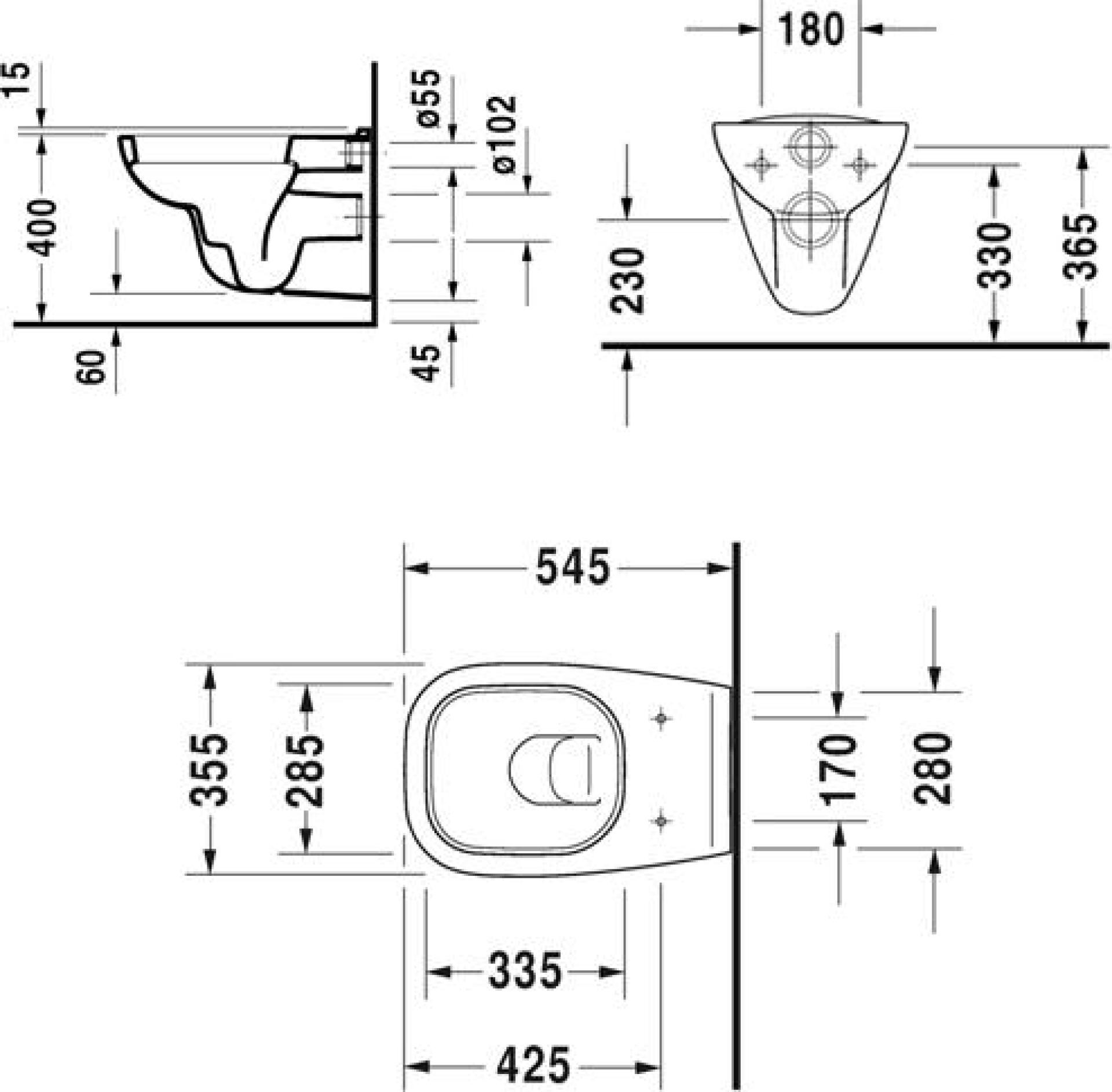 Унитаз подвесной  Duravit D-Code  45351900A1 с крышкой-сиденьем - duravit shop