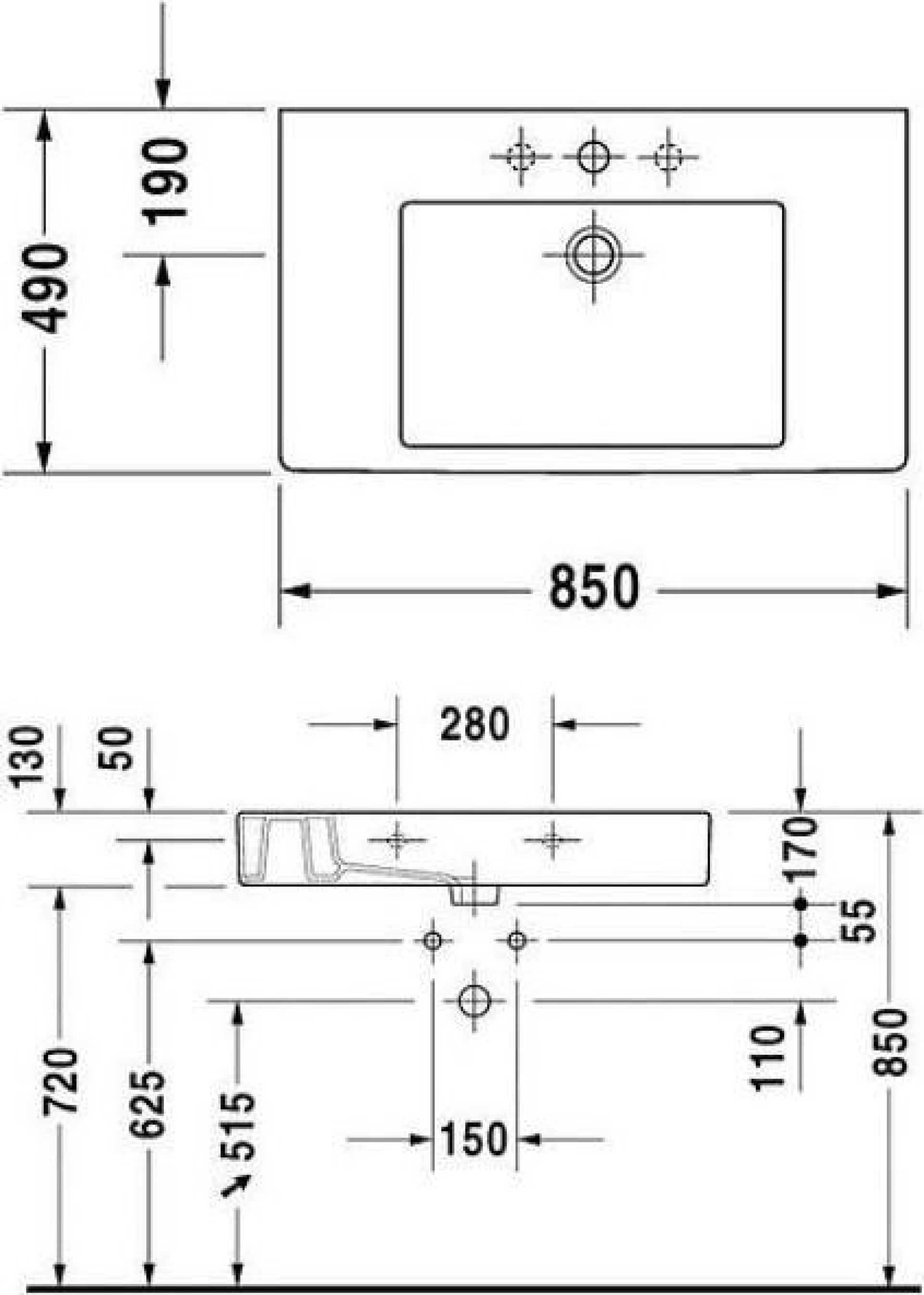 Раковина Duravit Vero 0329850000 85 см - duravit shop