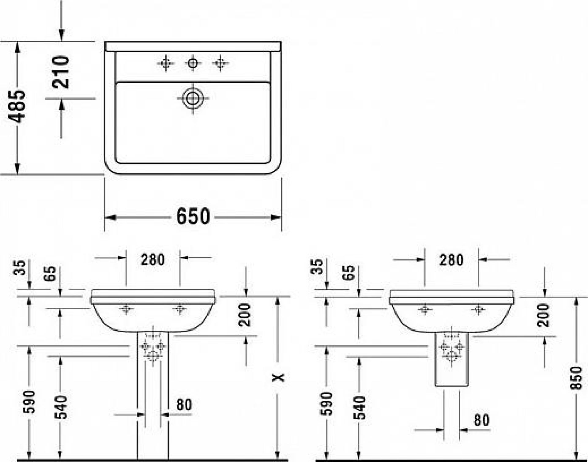 Раковина Duravit Starck 3 0300650000 65 см - duravit shop