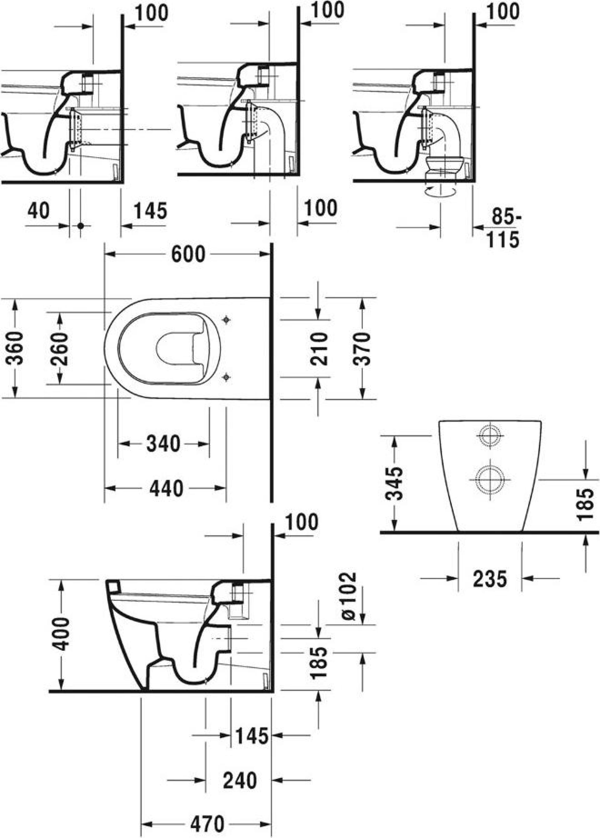 Унитаз приставной Duravit Me by Starck 2169090000 - duravit shop