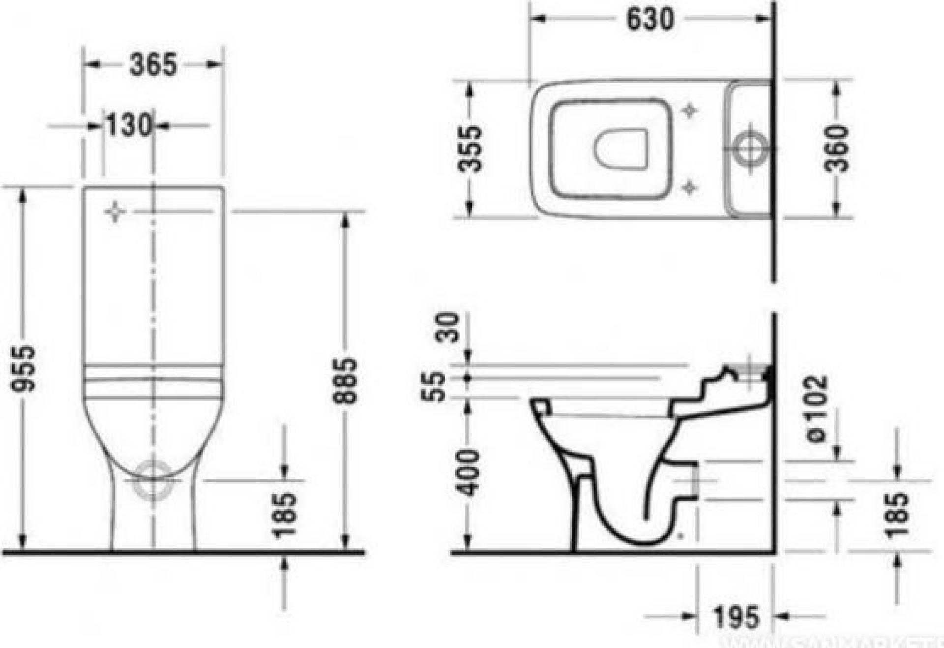 Чаша напольного унитаза Duravit Pura Vida 2119090064 - duravit shop