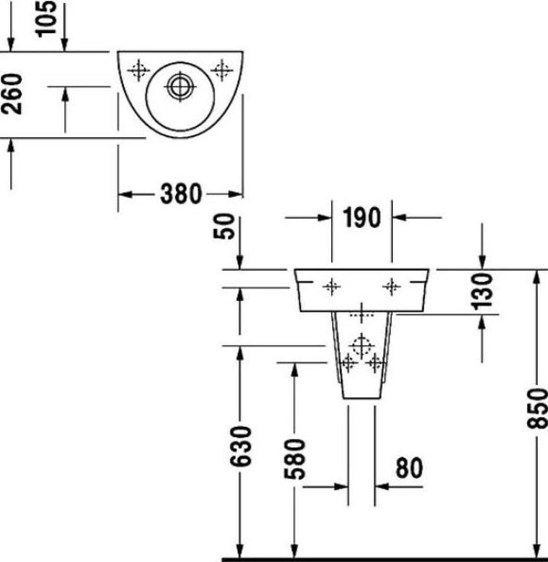 Рукомойник Duravit Starck 2 0761380000 - duravit shop