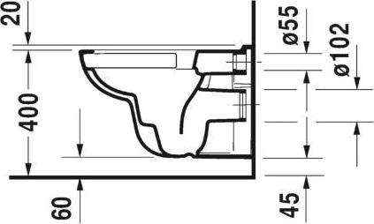 Подвесной унитаз Duravit D-Code Rimless 25700900002 безободковый - duravit shop