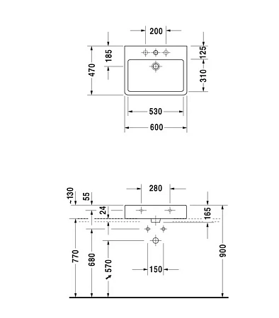 Раковина накладная Duravit Vero 454600028 белый - duravit shop