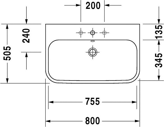 Раковина Duravit Happy D.2 2318800000 80 см - duravit shop