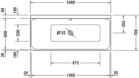 Ванна акриловая 160x70 Duravit P3 Comforts 700371 - duravit shop