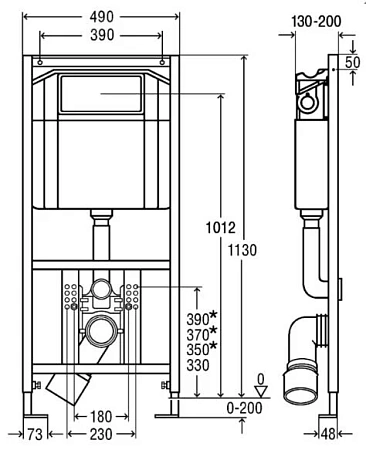 Инсталляция Viega с безободковым унитазом Duravit D-Code 45700900A1, сиденье микролифт клавиша хром, комплект - duravit shop