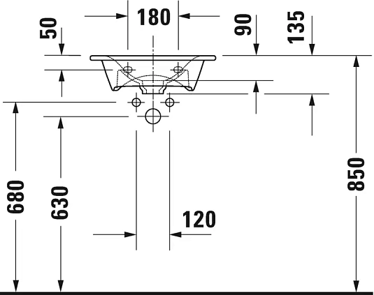 Раковина Duravit Viu 7334500411 белый - duravit shop