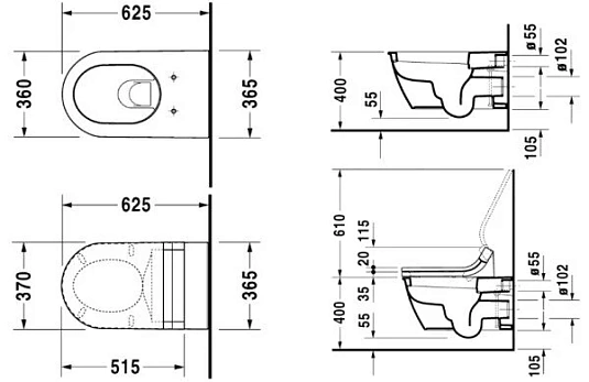 Подвесной унитаз Duravit Darling New 2544090000 - duravit shop