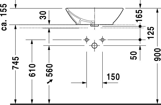 Раковина Duravit Bacino 0334520000 - duravit shop