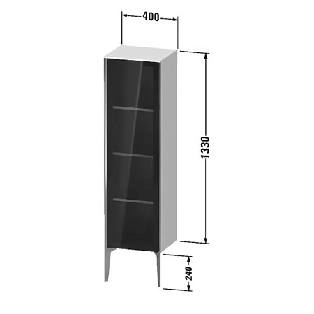 Шкаф-пенал Duravit XViu XV1367LB222 белый, черный - duravit shop