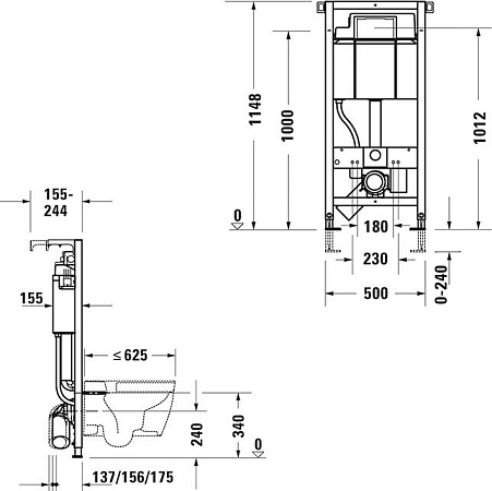 Комплект инсталляция с подвесным унитазом Duravit D-Neo 2587090000 с сиденьем микролифт - duravit shop