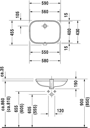 Раковина 60 см  Duravit D-Code 0338560000 - duravit shop