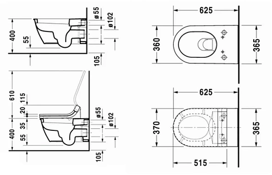 Электронный унитаз Duravit Darling New 2544590000 подвесной, крышка сиденье с функцией биде - duravit shop