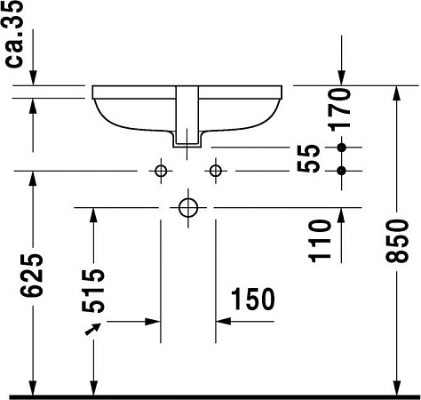 Раковина 48 см Duravit Happy D.2 0457480000 - duravit shop