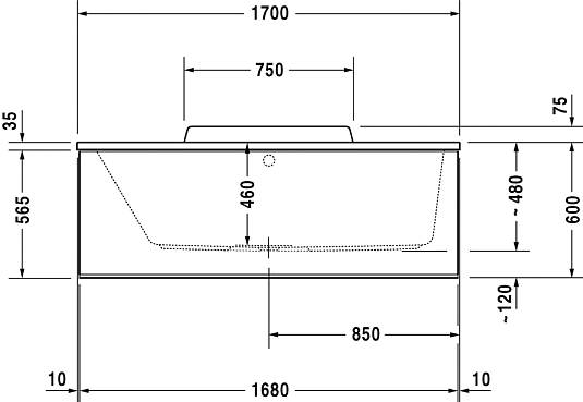 Ванна акриловая 170x70 Duravit Durastyle 700294 - duravit shop