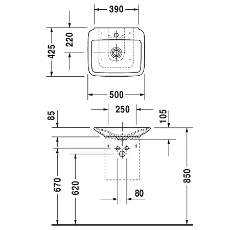 Раковина накладная Duravit PuraVida 721500000 белый - duravit shop