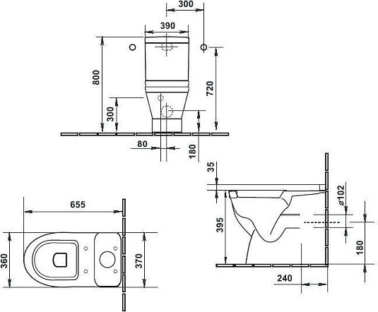 Напольный унитаз Duravit Starck-3 0128090000 с бачком 0920100005 - duravit shop