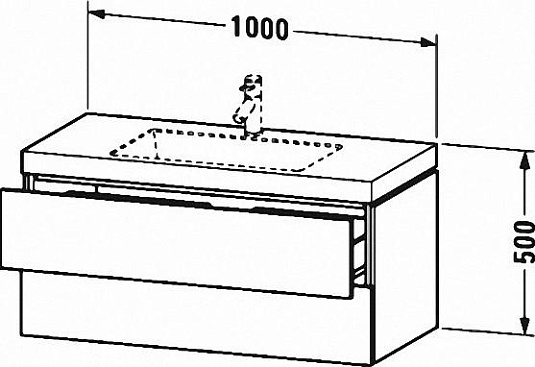 Тумба с раковиной 100 см Duravit L-Cube LC6928O2222, белый глянцевый - duravit shop