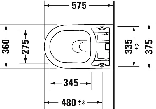 Подвесной унитаз Duravit Me by Starck Rimless 2510092000, безободковый с крышкой-биде SoftClose 612000012000320 - duravit shop