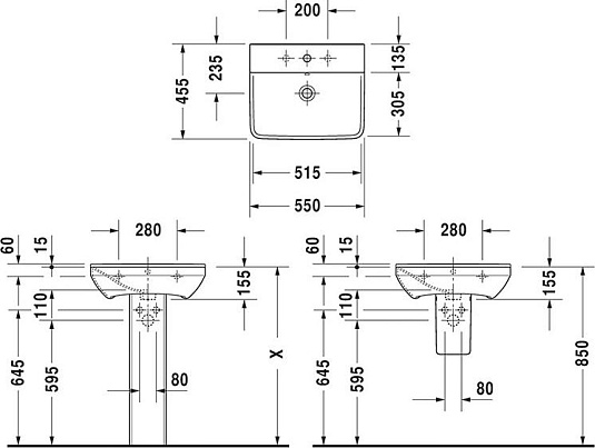 Раковина 65 см Duravit ME by Starck 2335650000 - duravit shop