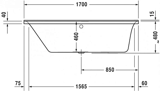 Акриловая ванна Duravit P3 Comforts 700375000000000/790100000000000 белый - duravit shop