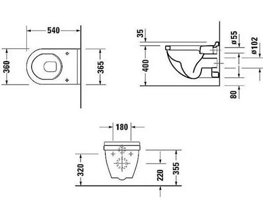 Инсталляция Geberit с унитазом Duravit Starck 3 42000900A1, сиденье микролифт, комплект - duravit shop