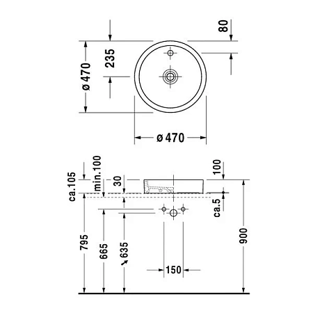 Раковина накладная Duravit Starck 1 386470000 белый - duravit shop