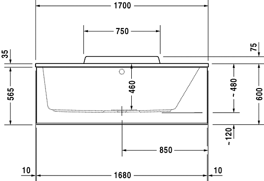 Ванна акриловая 170x70 Duravit Durastyle 700295 - duravit shop