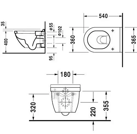 Инсталляция Geberit с безободковым унитазом Duravit Starck 3 Rimless 45270900A1, сиденье микролифт, комплект - duravit shop