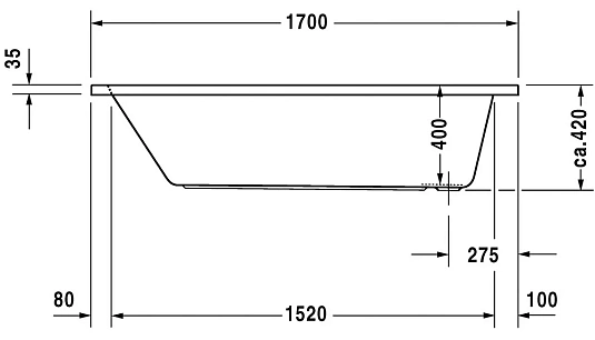 Акриловая ванна Duravit D-Code 700098000000000 белый - duravit shop