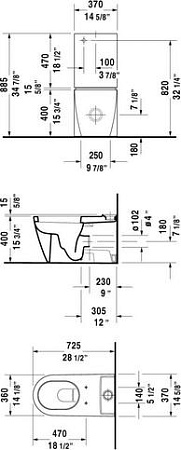 Унитаз подвесной Duravit Starck-3 Rimless 2527090000 безободковый - duravit shop