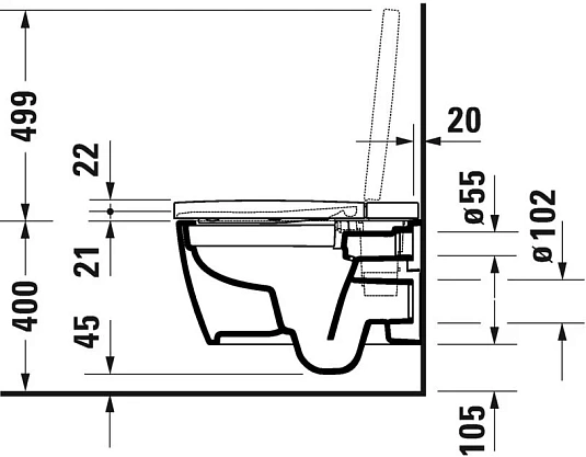 Подвесной унитаз Duravit Me by Starck Rimless 2510092000, безободковый с крышкой-биде SoftClose 612000012000320 - duravit shop