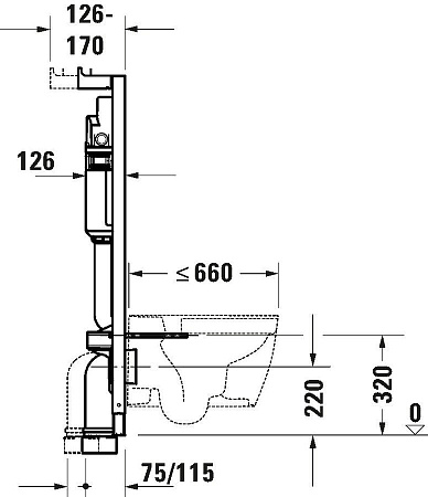 Инсталляция для подвесного унитаза Duravit DuraSystem WD1029000000/WF1202000010 - duravit shop