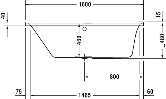 Ванна акриловая 160x70 Duravit P3 Comforts 700371 - duravit shop