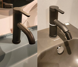 Комплект смесителей Duravit C.1 C12400001046/C11020001046, черный матовый