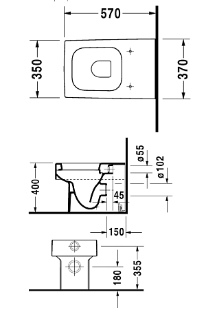 Унитаз приставной Duravit Vero 2117090000 - duravit shop