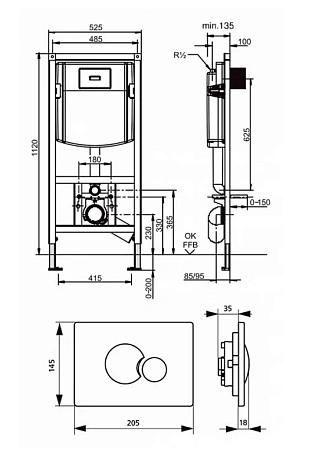 Инсталляция Sanit с унитазом Duravit Duraplus Colomba 2547090000, сиденье микролифт, комплект - duravit shop