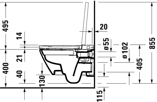 Унитаз подвесной Duravit D-Neo 654000012004300, белый - duravit shop