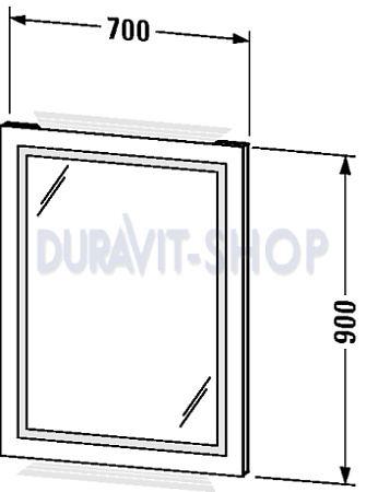 Зеркало с подсветкой 70 см (белый лак) Duravit Esplanade ES909005656 - duravit shop