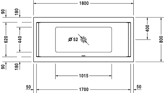 Ванна акриловая 180x80 Duravit Starck 700338 - duravit shop