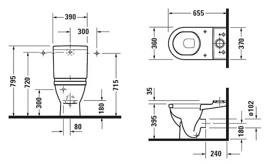 Напольный унитаз Duravit Starck 3 128090000, Vario - duravit shop