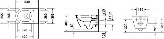 Унитаз подвесной Rimless Duravit Darling new 2557090000 безободковый - duravit shop