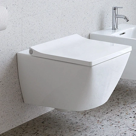 Подвесной унитаз Duravit Viu 25110900001 37 x 57 см безободковый, с креплением Durafix, с покрытием WG, белый - duravit shop