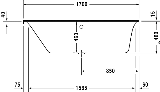 Ванна акриловая 170x75 Duravit P3 Comforts 700375 с ножками 790100 - duravit shop